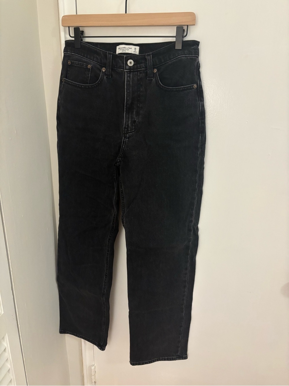 Abercrombie washed black vintage straight jeans